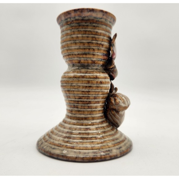 Squirrel Figurine Candlestick Ceramic Woodland 3D Decor Squirrel Acorn Leaves - Picture 6 of 10